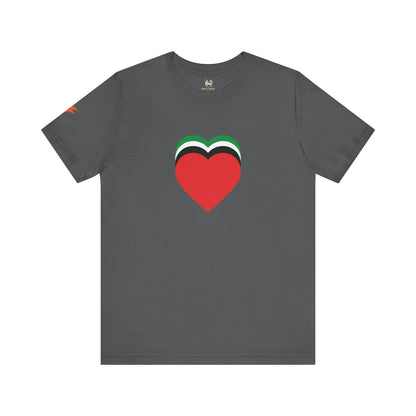 Four Hearts - Palestine | Unisex Jersey Short Sleeve T-Shirt, Thought-Provoking Apparel