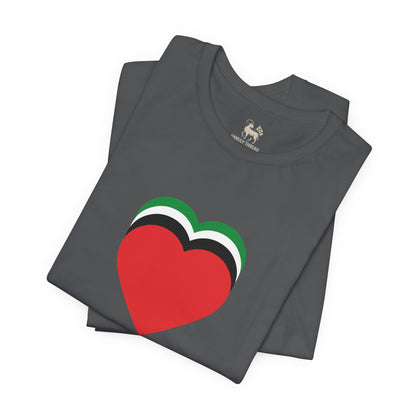 Four Hearts - Palestine | Unisex Jersey Short Sleeve T-Shirt, Thought-Provoking Apparel