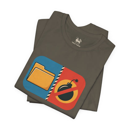 Drop the Files, Not Bombs — Minimal Icon Tee
