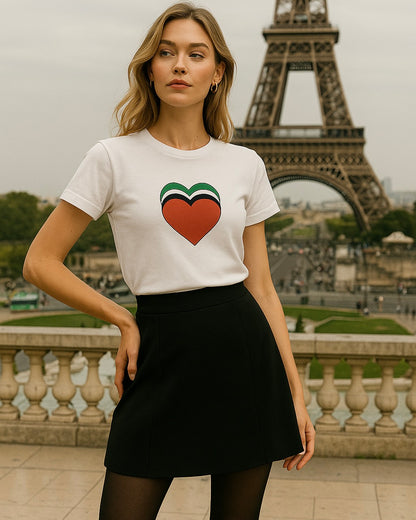 Four Hearts - Palestine | Unisex Jersey Short Sleeve T-Shirt, Thought-Provoking Apparel