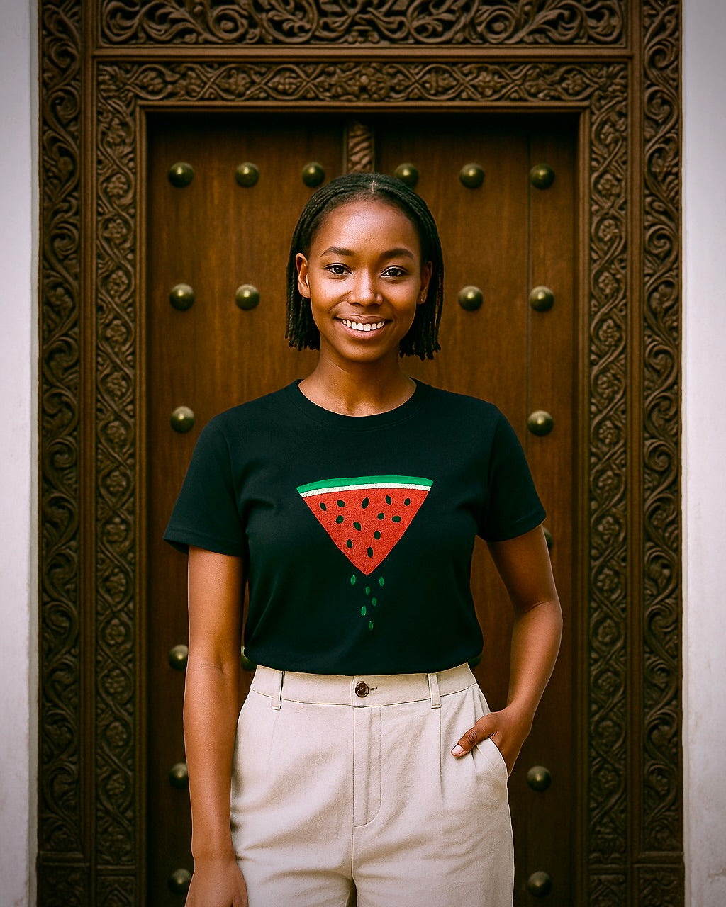 Watermelon Wedge / Falling Seeds | Distressed Print Tee