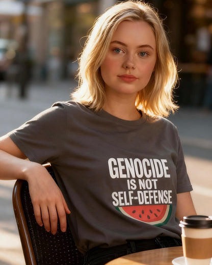 "Genocide Is Not Self-Defense" Palestine Solidarity Shirt | Watermelon Freedom Symbol | Protest Streetwear
