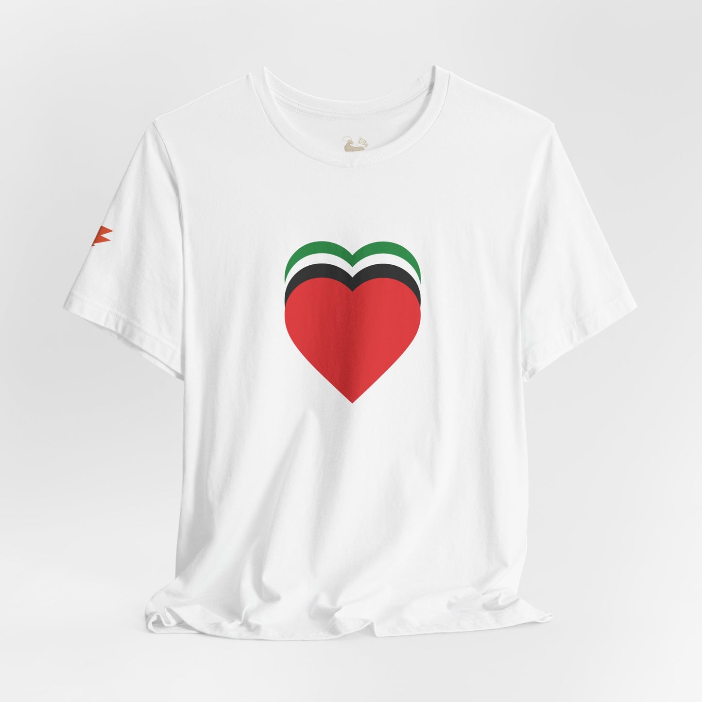 Four Hearts - Palestine | Unisex Jersey Short Sleeve T-Shirt, Thought-Provoking Apparel