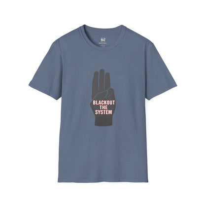 BLACKOUT THE SYSTEM T-Shirt | Activist Apparel by Unruly Thread
