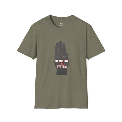 BLACKOUT THE SYSTEM T-Shirt | Activist Apparel by Unruly Thread